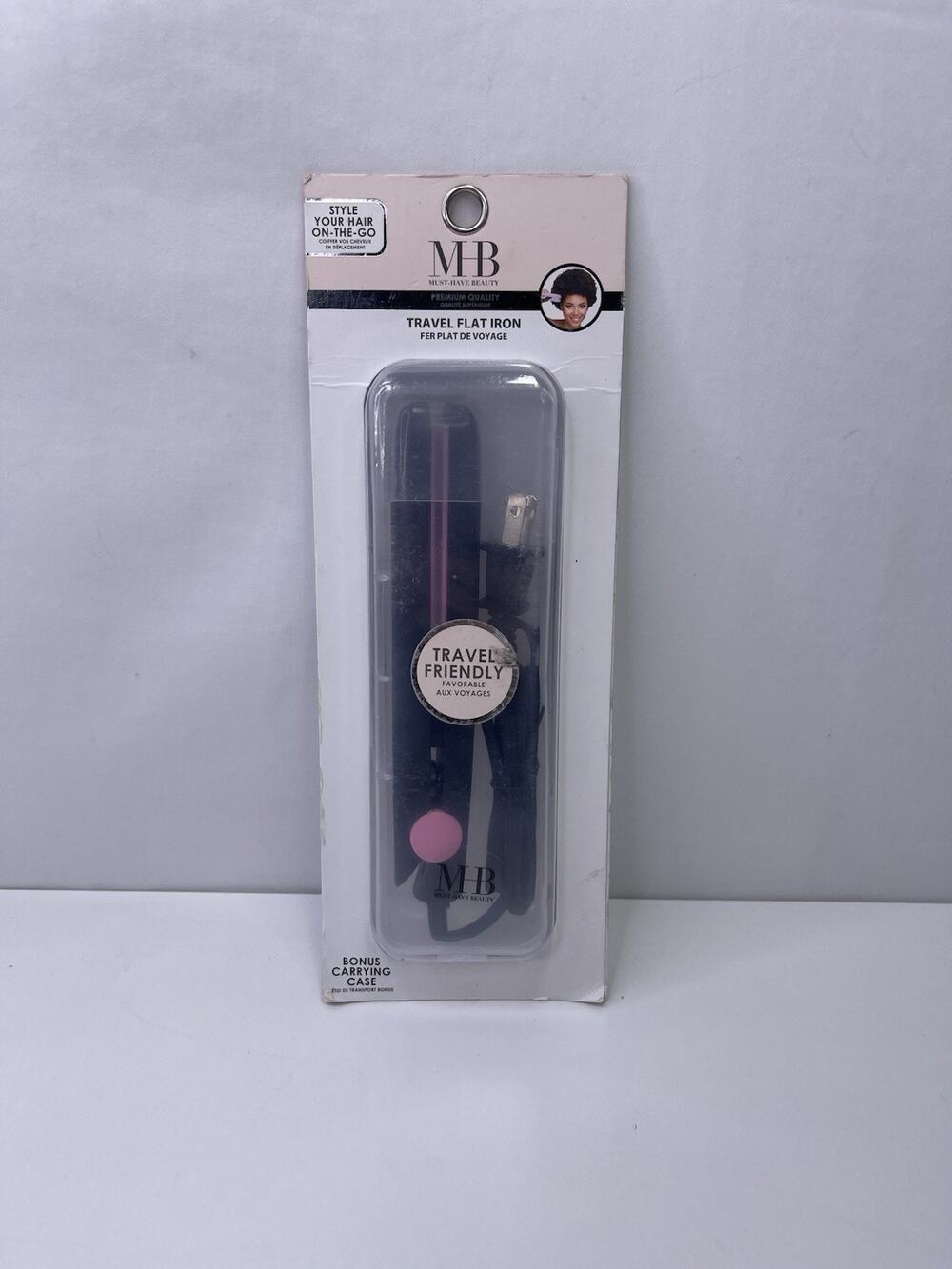 MB Must-Have Beauty Mini Travel Flat Iron Hair Straightener with Carrying Case